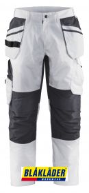 BLAKLADER Spodnie malarskie ze stretchem 1096, kolor biały/ciemnoszary