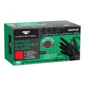 KRYPTON Rękawice nitrylowe GRIPPER czarne rozm. XL, opak. 100szt