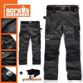 SCRUFFS Spodnie robocze Pro Flex grafit + pasek